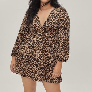 NWT Nasty Gal Plus Size Leopard Mini Dress